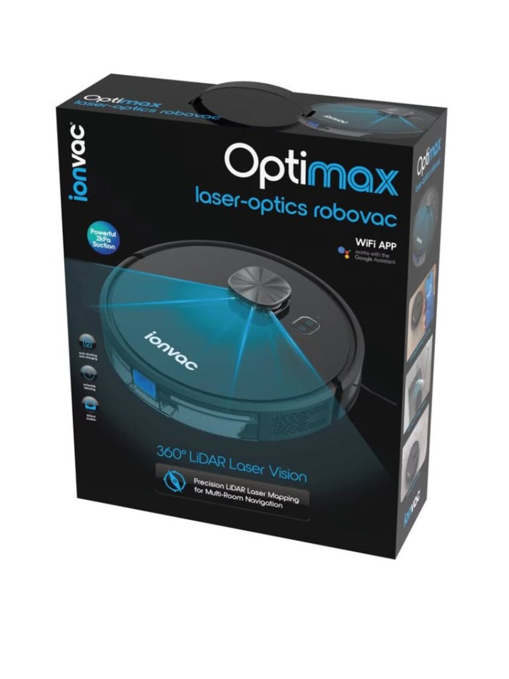 Ionvac OptiMax LiDAR Robot Vacuum Cleaner – Wi-Fi & App Control – Smart Mapping